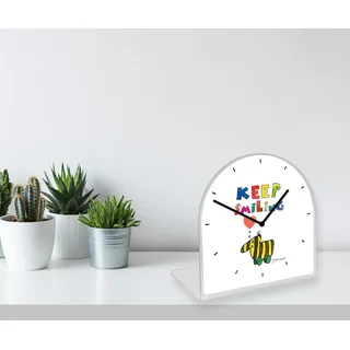 LuckyLinde "Die Tigerente Janosch", Tischuhr, aus Acrylglas, Uhr, bedruckt, geräuschlos, modern,