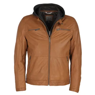 Lederjacke JCC "Lederjacke 3102234", Herren, Gr. 54, braun (cognac), Obermaterial: 100% Lammleder LEL. Futter: 100% Polyester PES., Jacken Lederjacke