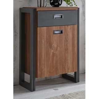 Flur Kommode "Auburn" Eiche grau Anrichte mit Stauraum 55 x 81 cm - Naturbelassen, Braun, Grau