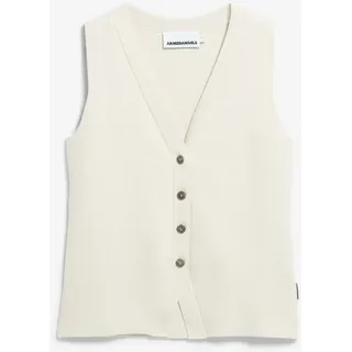 STRICKWESTE MIT KNOPFLEISTE | Bio-Baumwoll-Mix - beige (XL)