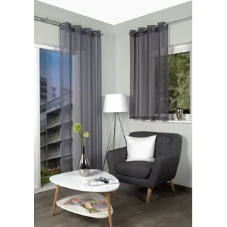 HOME WOHNIDEEN HOMEbasics Fertigschal ¦ grau ¦ Maße (cm): B: 140 H: 145