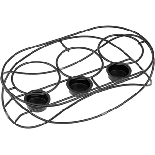 bremermann Speisenwärmer, für 3 Teelichter, ovale Warmhalteplatte, schwarz - Schwarz