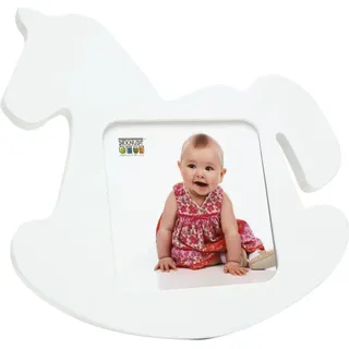 Deknudt Kinderrahmen Schaukelpferd weiß Holz 11x11 cm - Weiß