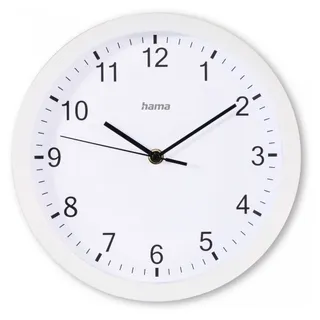 Hama Wanduhr Elba weiß Kunststoff, Ø 25,0 cm
