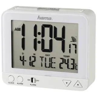 Hama 'RC 550' Radio Controlled Alarm Clock with Night Light Function White - Stereo - Weiß