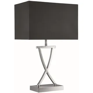 Moderne Tischleuchte in schwarz Stoffschirm E14 40W Tischlampe Schlafzimmerlampe