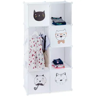 Relaxdays Kinderkleiderschrank Relaxdays 145 x 74 x 36,5 cm Kunststoff weiß