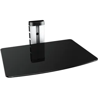 Ricoo HiFi Rack Regal Glas Phonoschrank Wandregal mit Kabelkanal DVD-S1 Wandhalterung mit Glasablage für Blu-ray DVD Player Beamer Audio Rack Phonomöbel