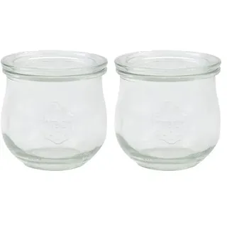 Weck-Tulpen-Glas, runder Rand, glas, durchsichtig, 370 ml (Packung mit 2)