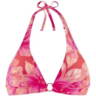 s.Oliver Triangel-Bikini-Top Damen pfirsich bedruckt Gr.38 Cup C/D