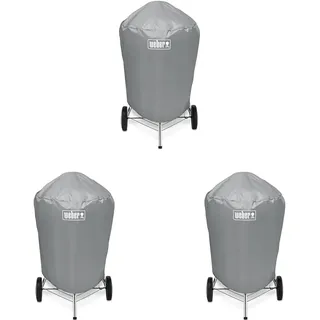 Weber 7176 Grill-Abdeckhaube für Holzkohlegrills mit einem Durchmesser von 57 cm, Grau, 15.9 x 22.7 x 3.8 cm (Packung mit 3)