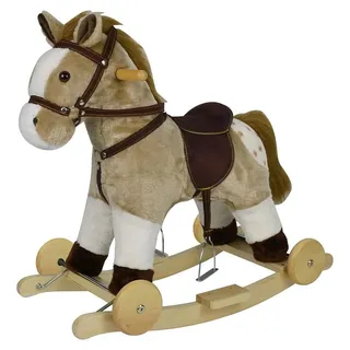 Chipolino Schaukelpferd Sound, mit Räder, sattelförmiger Sitz, Holzgriffe Plüsch - Braun