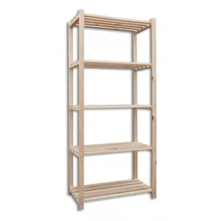 Biedrax Holzregale Holzlatten 40 x 75 x 170 cm, 5 Fachböden Farbe: Natur