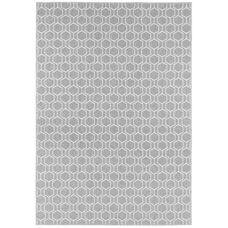 freundin Home Collection Karla Teppich – Wohnzimmerteppich Flachgewebe Kurzflor Modernes Desgin Schlingen-Optik für Esszimmer, Wohnzimmer, Kinderzimmer, Schlafzimmer – Grau Creme, 80x200cm