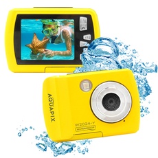 Aquapix W2024 'Splash' Unterwasserkamera, Wasserfest bis 3m, 2.4" Display, Auflösung bis 16 MP, 8X Digital-Zoom, 5MP Sensor, Gelb