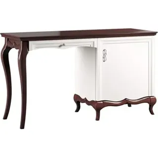 Schreibtisch Möbel Büro Sekretär Hotel Möbel Einrichtung Holz Tische - Braun, Weiß