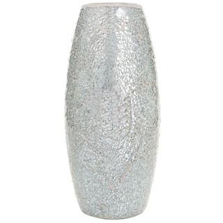 Dekorative glitzernden Sparkled Mosaik Blumen Vase Geschenk, Glas Height 30cm* Diameter 8 cm (Silber)