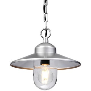 Elstead Lighting AUßENHÄNGELEUCHTE , Silberfarben , Metall, Glas , 26 cm , Grüner Punkt, RoHS , höhenverstellbar , Lampen & Leuchten, Außenbeleuchtung, Außendeckenleuchten