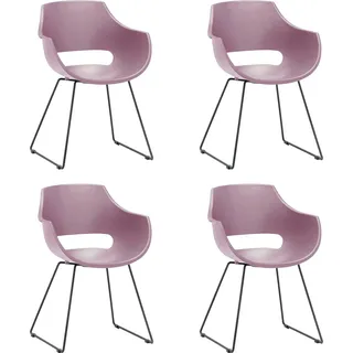 MCA Furniture Schalenstuhl Rockville Kunststoff rot 4er Set