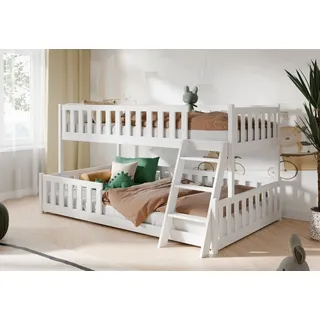 Kids Collective Etagenbett 90 x 200 / 120 x 200 cm Kiefer massiv weiß