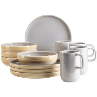 Mäser Frühstücksservice , Flieder , Keramik , 12-teilig , Geschirr, Geschirrsets, Kaffeeservice