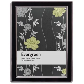 Viceni versilbert Foto Rahmen mit Schwarz Emaille Details, Metall, Silber, 6x8