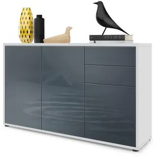 Vladon Kommode, Grau, Holzwerkstoff, 117x74x36 cm, Wohnzimmer, Kommoden & Sideboards, Kommoden