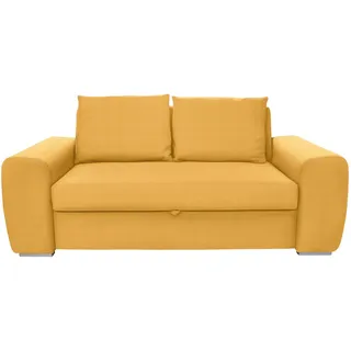 Hom`in Schlafsofa , Gelb , Textil , Buche , Uni , Füllung: Schaumstoff , 199x92x97 cm , Typenauswahl, Fußauswahl, Lederauswahl, Stoffauswahl, Armteilvarianten , Wohnzimmer, Sofas & Couches, Schlafsofas, Sonstige Schlafsofas