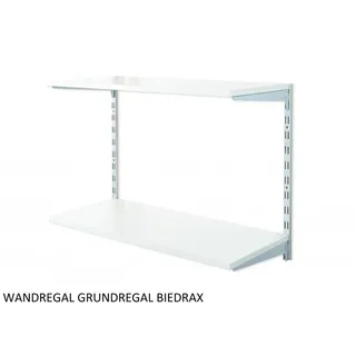 Biedrax Wandregal - Grundregal 20 x 40 x 50 cm, Farbe silber - 2 Fachboden grau