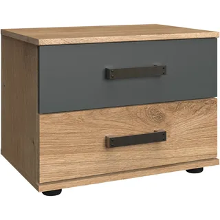 WIMEX Nachttisch »Stockholm, Nachtkommode 52cm breit, Made in Germany« Industrial Look, 2 Höhen zur Auswahl, einzeln oder im 2er Set, grau