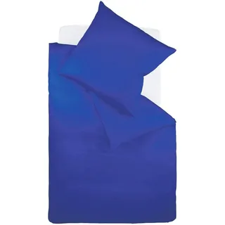 FLEURESSE Colours Mako-Satin Blau 200 x 220 cm + 3 x 80 x 80 cm