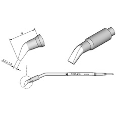 Bild Lötspitze Serie C250, Meißelform, C250418/3,2 x 1,5 mm, gebogen C250418 (2500 AL-2500 AL250 Loetkartusche Loetpatrone Loetspitze Lötkartusche Lötpatrone)