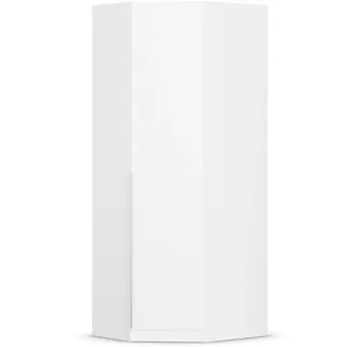 Eckkleiderschrank RAUCH "Kleiderschrank Eckschrank Schrank Garderobe Ankleide MEMPHIS", weiß, B:87cm H:210cm T:74cm, Holzwerkstoff, Schränke, Eckkleiderschrank, platzsparend, viel Stauraum, voll aufgelegter Spiegel MADE IN GERMANY