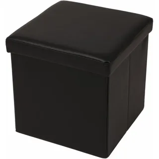 Echtwerk Sitzwürfel, Storecube, Polsterhocker mit Stauraum, Store Cube EW-SW-0410 schwarz, Kunstleder, 1 St.