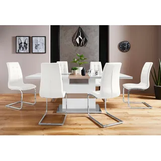 OTTO home INOSIGN Essgruppe »Perez/Lola« Set, 5 Stk. tlg. mit 4 Stühlen, Tisch ausziehbar, Breite 160-200 cm, weiß