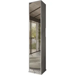 WELLTIME Hamburg Hochschrank 185 x 35/37 cm grau Metall/Massivholz