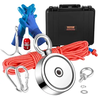 Vevor Bergemagnet Set Seil Magnetangel Topfmagnet Doppelseitig 272x2kg Neodym