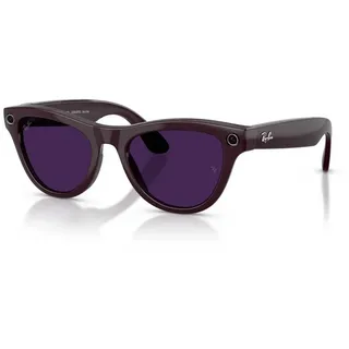 Ray-Ban Skyler Meta Gen 2 Photochrome Sonnenbrille / Shiny Black - Transitions Amethyst/CAT1-3
