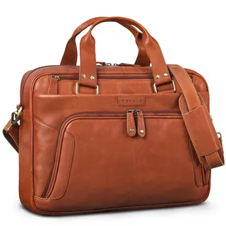 ROYALZ "Chicago Leder Umhängetasche Herren Laptoptasche 15.6 Zoll Messenger Bag Ledertasche groß Aktentasche Vintage Businesstasche für Männer Echtleder;Farbe:Texas Braun