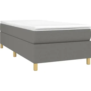 vidaXL Boxspringbett mit Matratze Dunkelgrau 90x200 cm Stoff - Grau