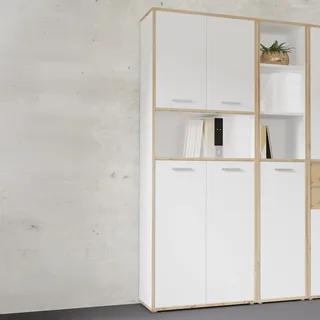 Forte Keflav Aktenregal 84,5 x 41,5 x 226,4 cm weiß