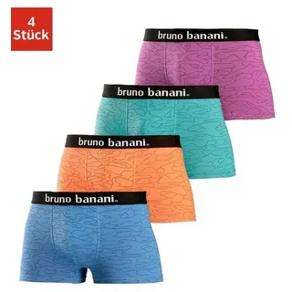 Bruno Banani Hipster Packung, 4 Stk., knapp sitzende Boxershorts in uni oder gemustert, aus Baumwollmischung,