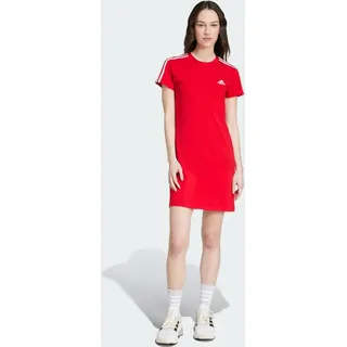 Adidas Essentials 3-Streifen Single Jersey Fitted T-Shirt-Kleid Better Scarlet L