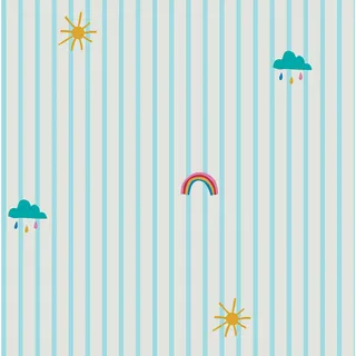 Joules Vliestapete JOULES "Whatever the Weather Icons Haze Blue", blau, B:0,52m L:10m, Vlies, Tapeten, Motiv