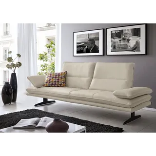W.SCHILLIG 2,5-Sitzer "broadway, Designsofa mit tollem Sitzkomfort" Sitztiefenverstellung, Kopfteil- & Seitenteilverstellung, Breite 236cm, eisgrau z59