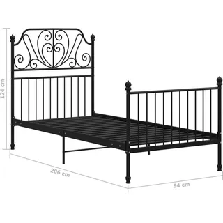vidaXL Bettgestell Metallbett Schlafzimmer Bett Einzelbett Schlafzimmermöbel Bettrahmen