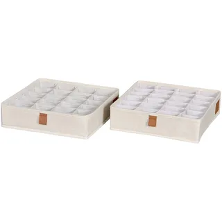 LOVE !T STORE !T Aufbewahrungsbox 30 x 30 x 8 cm 2-tlg. beige