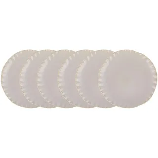 Butlers Teller 6er-Set Florence 23 cm , Beige , Keramik , 23x1x23 cm , Geschirr, Teller, Speiseteller
