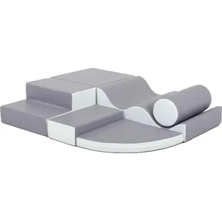 IGLU Soft Play Softbausteine Riesenbausteine Schaumstoffbausteine mit Anti-Rutsch 6 TLG. (Grau/Weiß)