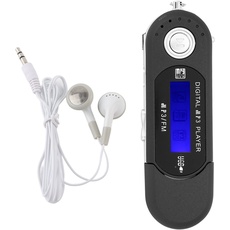 Vifer MP3-Player, tragbar, digital, Musik, USB, MP3-Player, mit LCD-Display, unterstützt TF-Karte 32 GB und FM-Radio (schwarz)